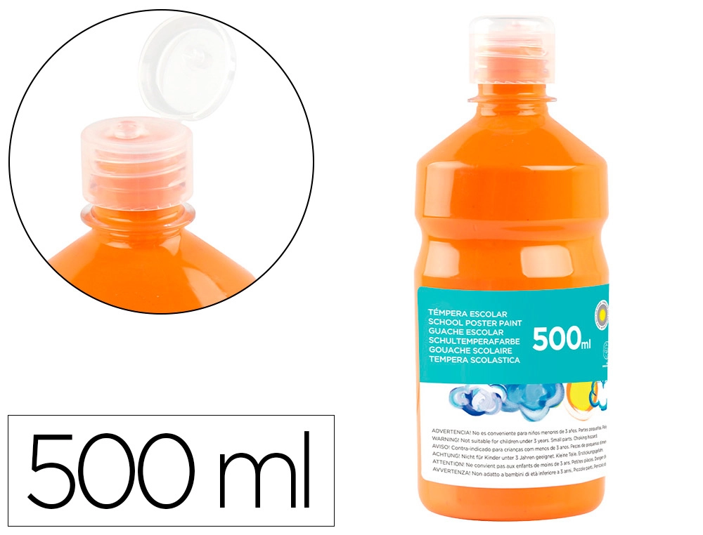 [59196] Tempera liquida liderpapel escolar 500 ml naranja