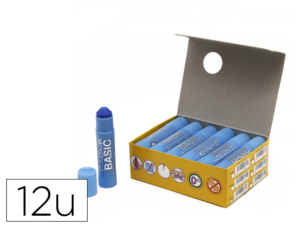 [171410] Tempera solida playcolor basic one 10 gr azul claro caja de 12 unidades
