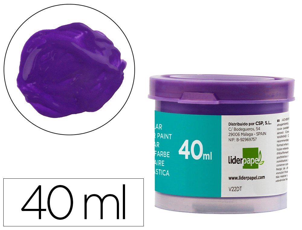 [62940] Tempera escolar liderpapel 40 ml violeta