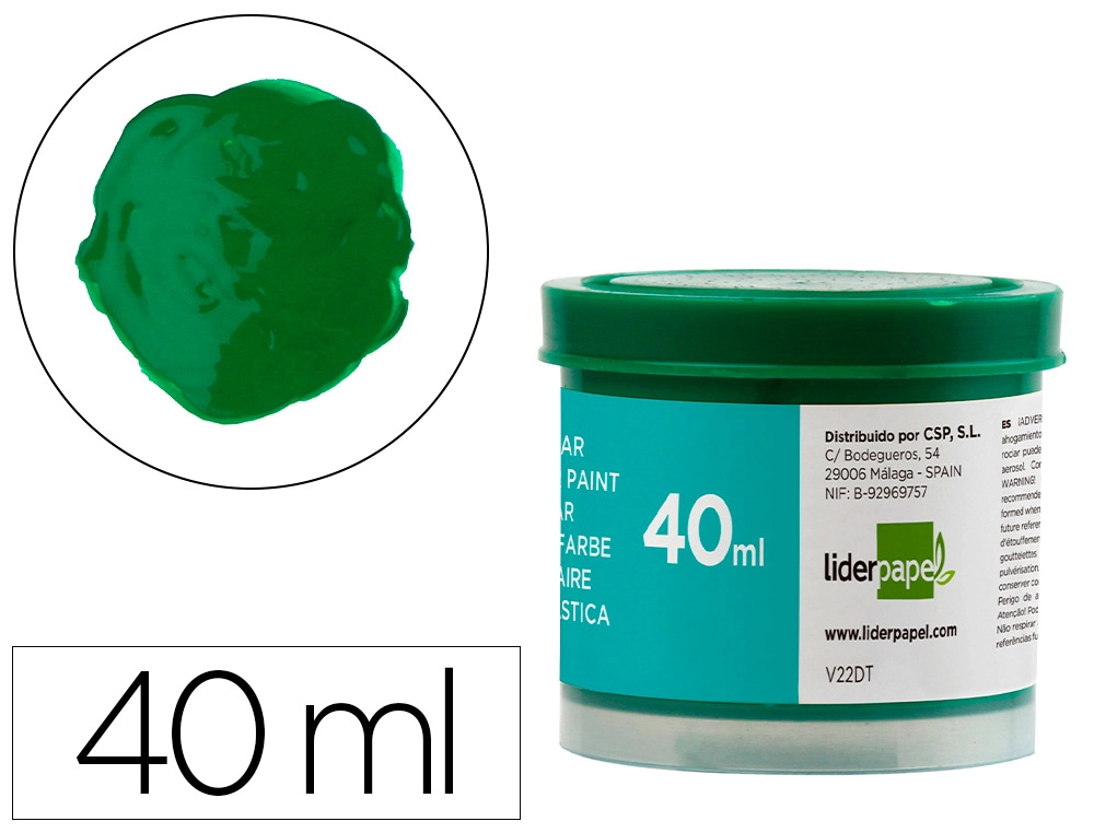 [62938] Tempera escolar liderpapel 40 ml verde