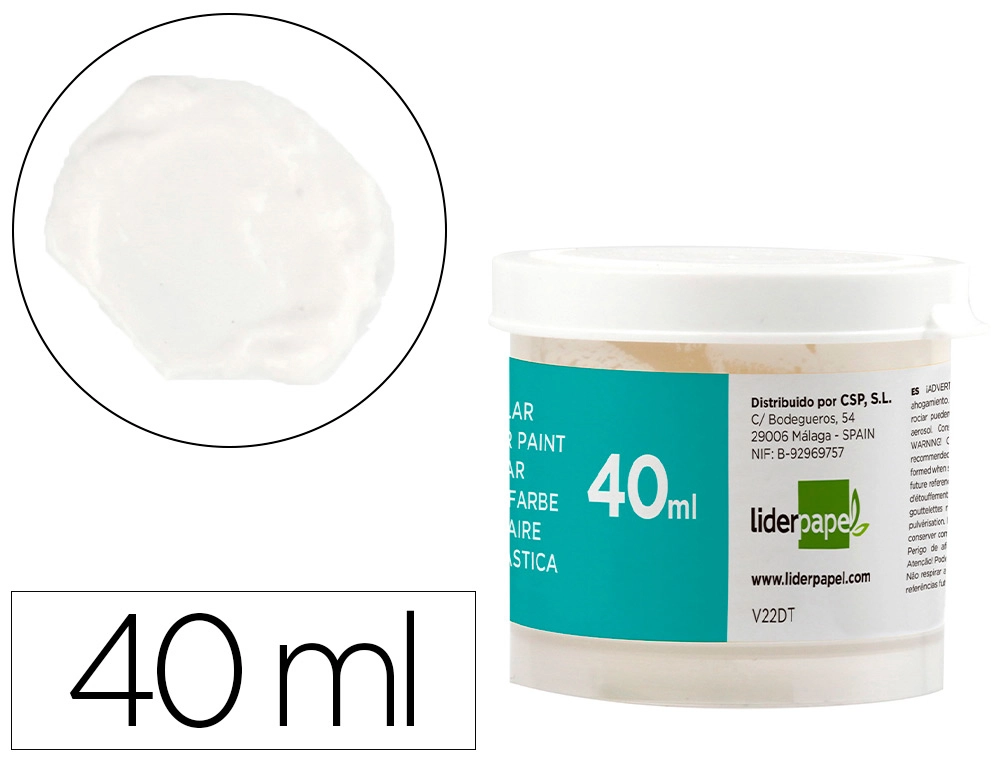 [62931] Tempera liderpapel escolar 40 ml blanco