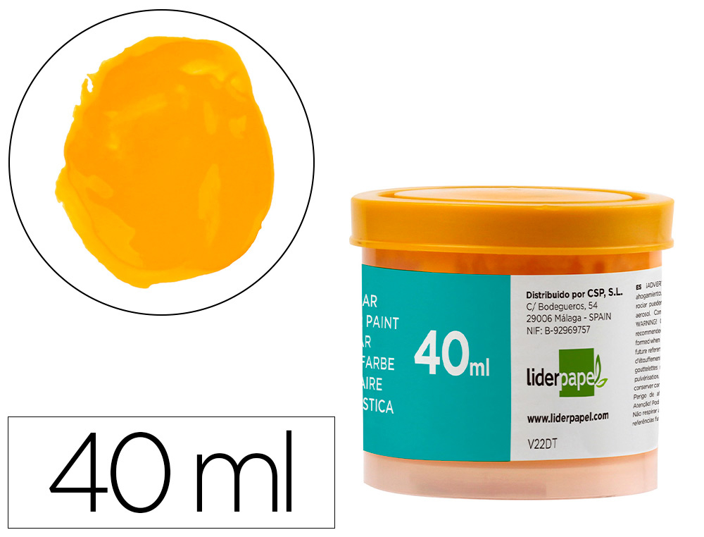 [62928] Tempera liderpapel escolar 40 ml amarillo oro