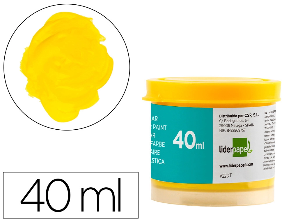 [62926] Tempera escolar liderpapel 40 ml amarillo