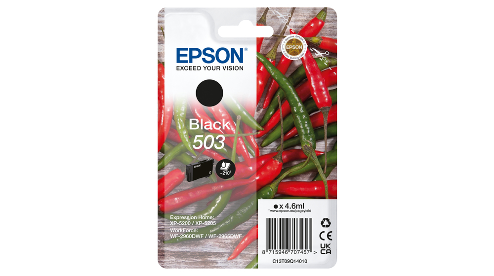 [47463] [C13T09Q14010] EPSON Cartucho Negro 503 WF-2960dwf,WF-2965dwf, XP-5205 Pimiento