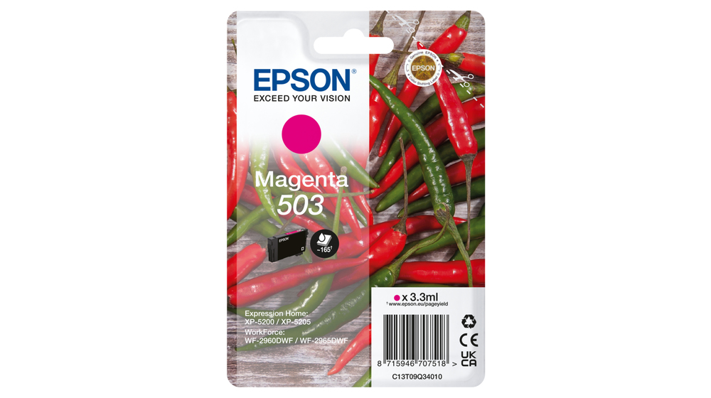 [47465] [C13T09Q34010] EPSON Cartucho Magenta 503 WF-2960dwf,WF-2965dwf, XP-5205 Pimiento