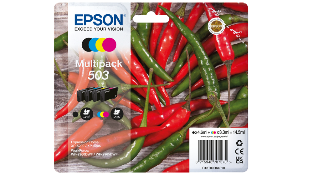 [47467] [C13T09Q64010] EPSON Cartucho 4 colores Multipack 503 WF-2960dwf,WF-2965dwf, XP-5205 Pimiento