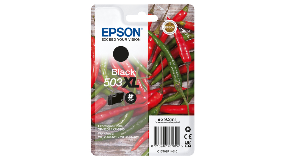 EPSON Cartucho Negro 503XL WF-2960dwf,WF-2965dwf, XP-5205 Pimiento