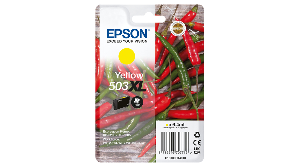 EPSON Cartucho Amarillo 503XL WF-2960dwf,WF-2965dwf, XP-5205 Pimiento