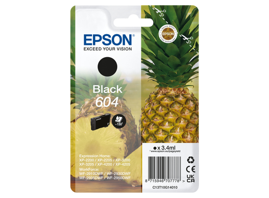 EPSON Cartucho Negro 604 XP-2200, WF-2910DWF Piña
