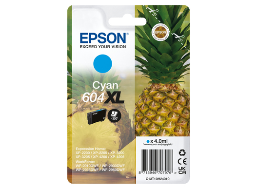 [47480] [C13T10H24010] EPSON Cartucho Cian 604XL XP-2200, WF-2910DWF Piña