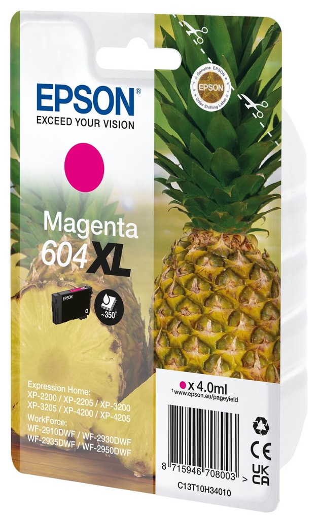 [59392] [C13T10H34020] EPSON Tinta magenta 604XL Piña