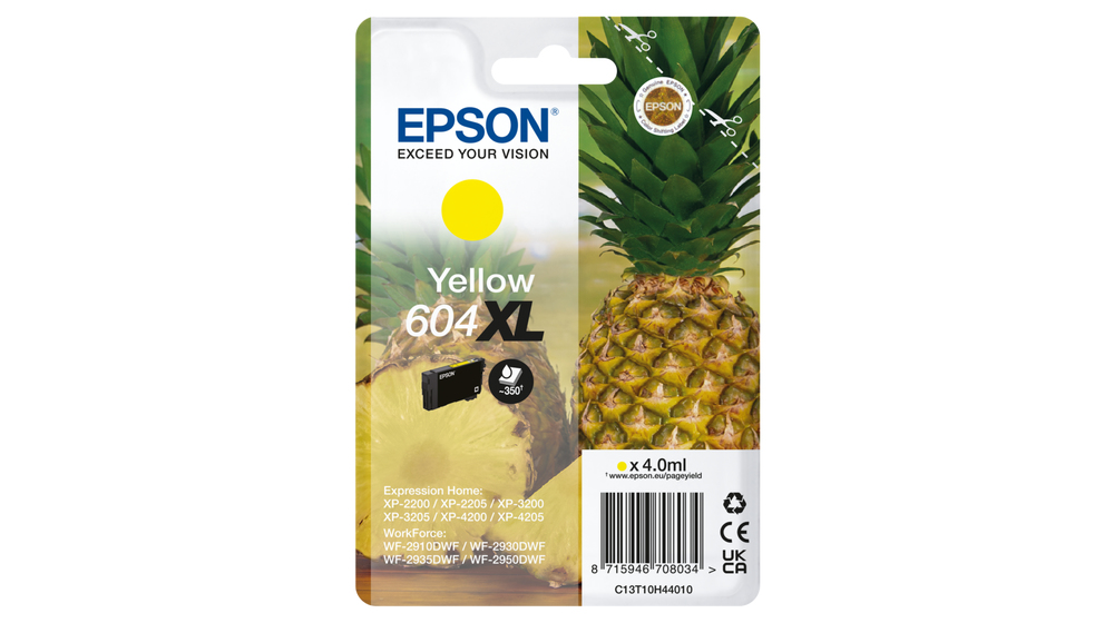 EPSON Cartucho Amarillo 604XL XP-2200, WF-2910DWF Piña