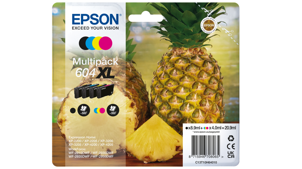[47483] [C13T10H64010] EPSON Cartucho 4 colores Multipack 604XL XP-2200, WF-2910DWF Piña