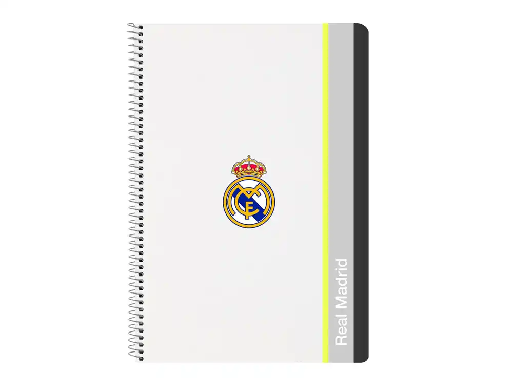 [243917] Cuaderno espiral safta folio 80h 60gr cuadro 4mm tapa extradura real madrid 1 equipacion 25/26