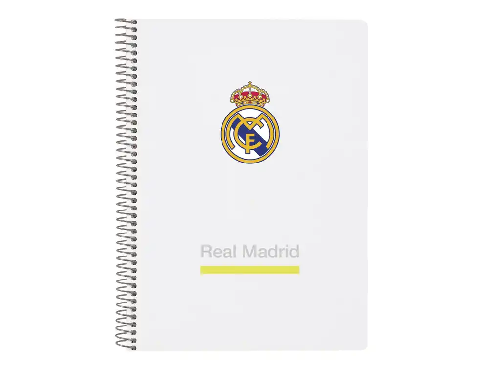 [243916] Cuaderno espiral safta cuarto 80h 60gr cuadro 4mm tapa extradura real madrid 1 equipacion 25/26