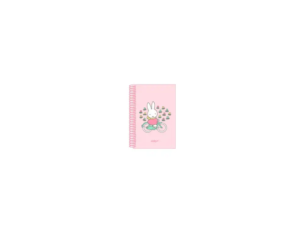 Cuaderno espiral safta a6 microperforado 120h 60gr cuadro 5mm tapa forrada miffy flores