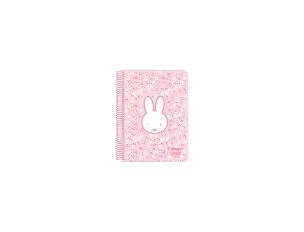 [243686] Cuaderno espiral safta cuarto 80h 60gr cuadro 4mm tapa extradura miffy flores