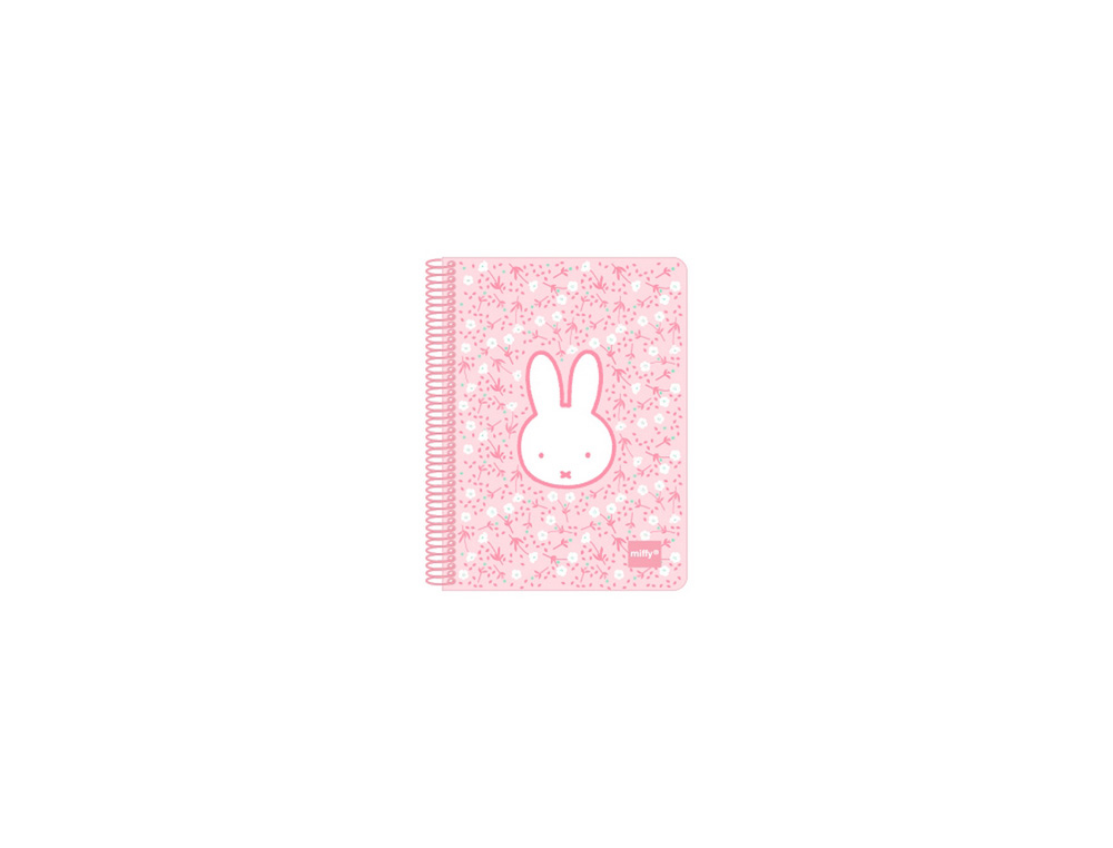 [243686] Cuaderno espiral safta cuarto 80h 60gr cuadro 4mm tapa extradura miffy flores