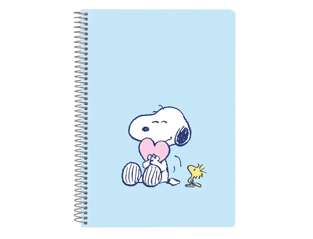 [241490] Cuaderno espiral safta tapa extradura cuarto 80 hojas cuadro 4 mm 60 gr snoopy love