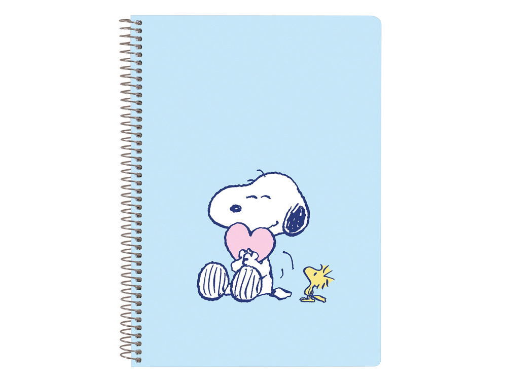 [241490] Cuaderno espiral safta tapa extradura cuarto 80 hojas cuadro 4 mm 60 gr snoopy love