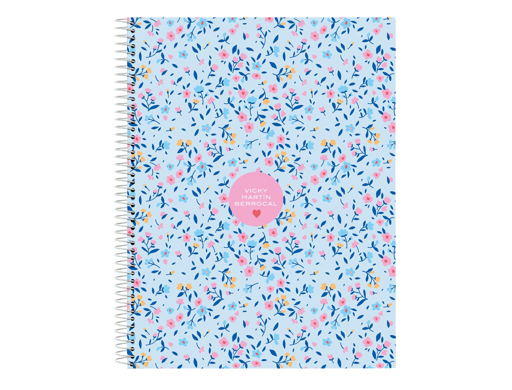 [241254] Cuaderno espiral safta microperforado a4 tapa forrada 120 hojas cuadro 5 mm 60 gr vicky martin berrocal