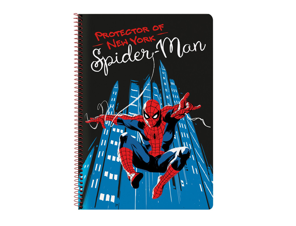 [233213] Cuaderno espiral safta folio 80 h 60 gr cuadro 4 mm tapa extradura spider-man hero