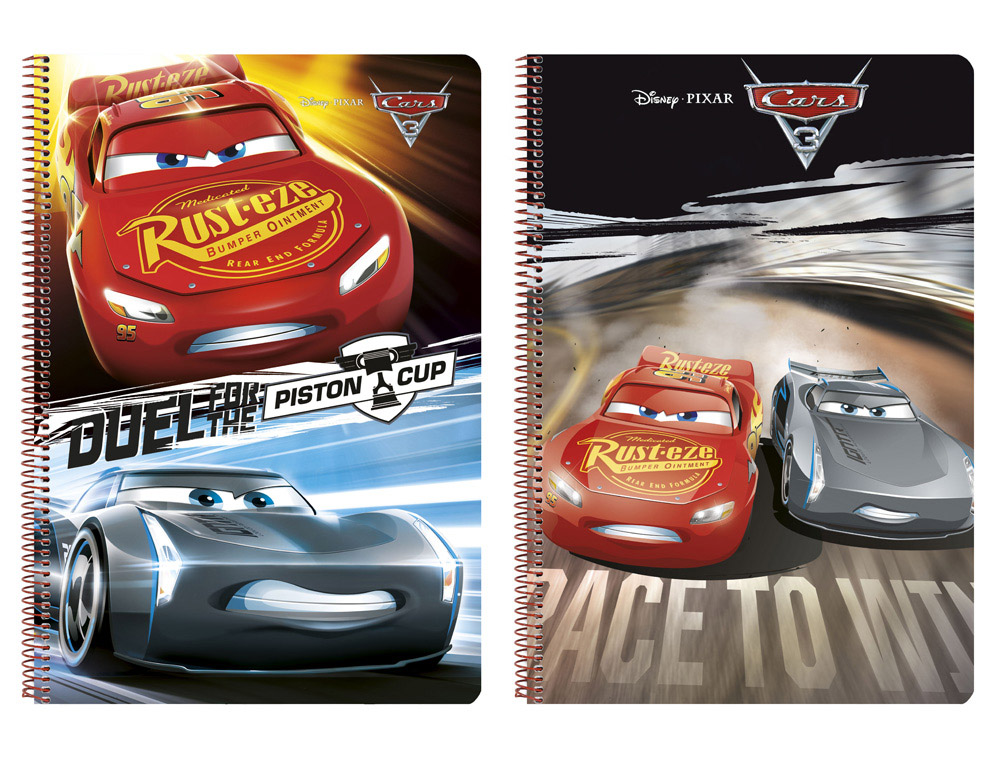 [211922] Cuaderno espiral safta folio 80 h 60 gr cuadro 4 mm tapa extradura cars 3