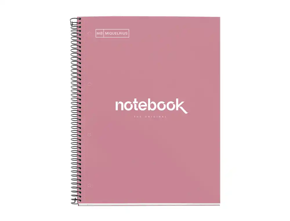 [171613] Cuaderno espiral miquelrius notebook emotions rose dust tapa forrada din a4 microperforado 80 hojas 90