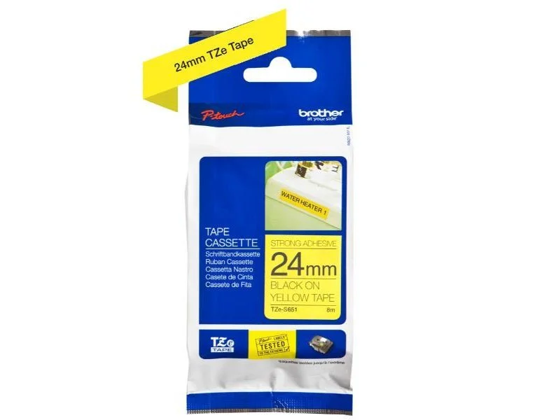 [503693] Cinta para etiquetadores brother cinta rotuladora amarillo/ negro 24