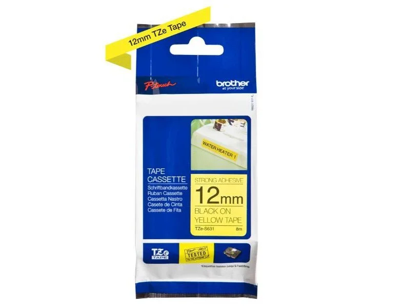 [503691] Cinta para etiquetadores brother cinta rotuladora amarillo/ negro 12