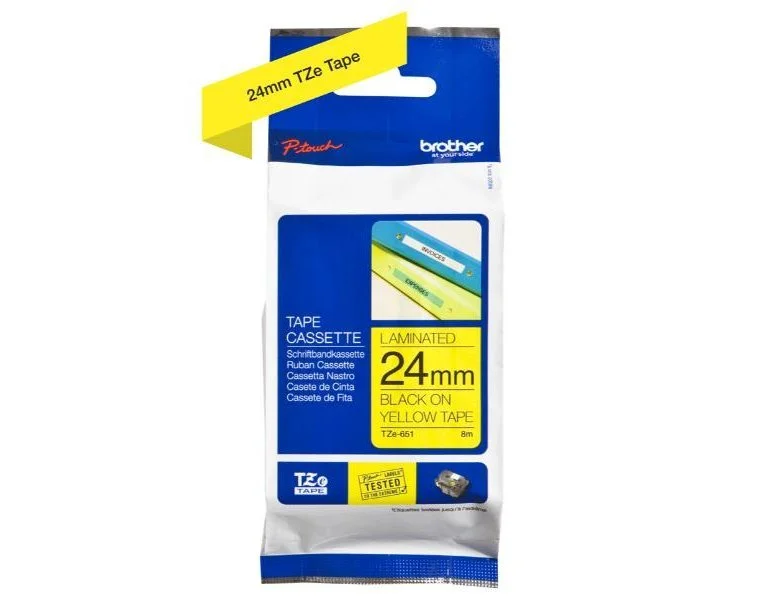 [503644] Cinta para etiquetadores brother cinta rotuladora amarillo / negro24