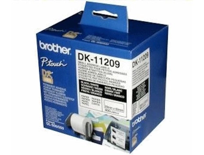 [33873] Etiqueta adhesiva brother dk11209 -tamaño 62x29 mm para impresoras de etiquetas solo 1050/n/1060n -800 etiq.-