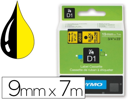 [59400] Cinta dymo negro amarillo 9mm x 7 mt d1