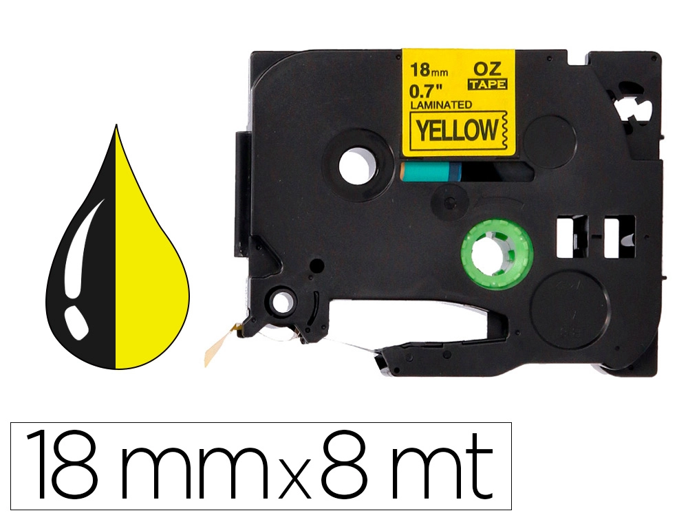 [156257] Cinta q-connect tze-641 amarillo-negro 18mm longitud 8 m