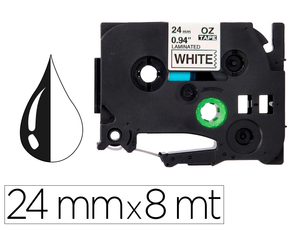 [156254] Cinta q-connect tze-251 blanco-negro 24mm longitud 8 m
