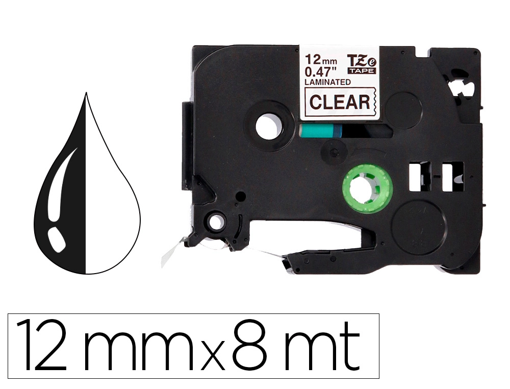[156249] Cinta q-connect tze-131 transparente-negro 12mm longitud 8 m