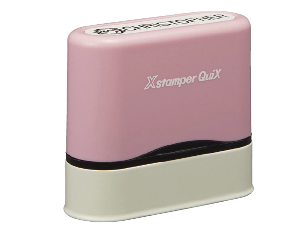 [171669] Sello x stamper quix nombre personalizable color rosa 9,5x46 mm qn41