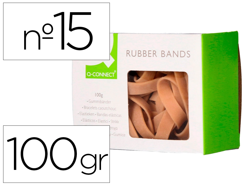 [54332] Bandas elasticas q-connect 100 gr 150x9 mm numero 15