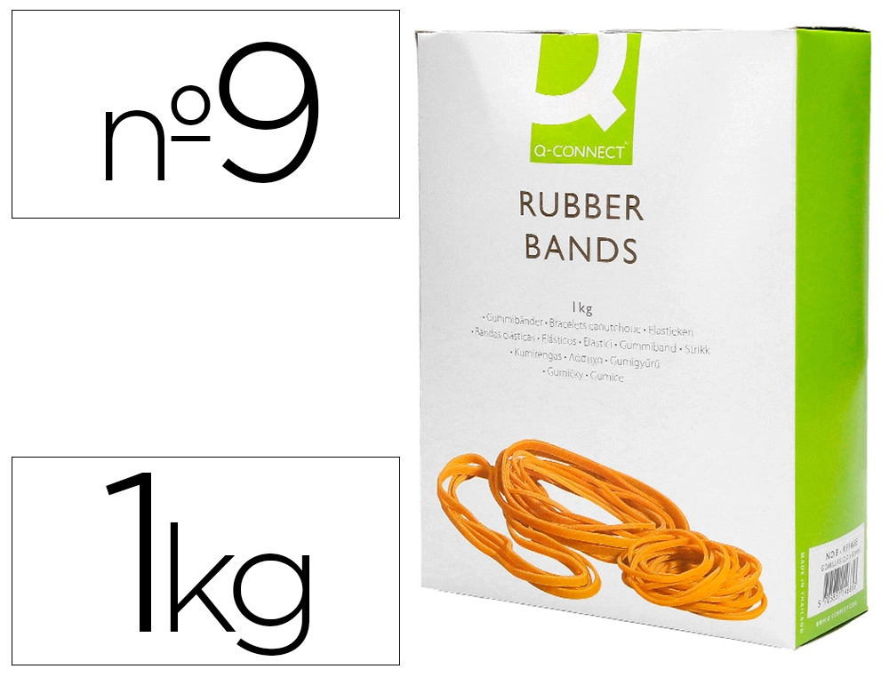 [54325] Gomillas elasticas q-connect 1000 gr numero 9 90 x 2 mm