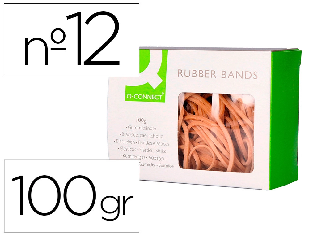 [54316] Gomillas elasticas q-connect 100 gr numero 12 120 x 2 mm