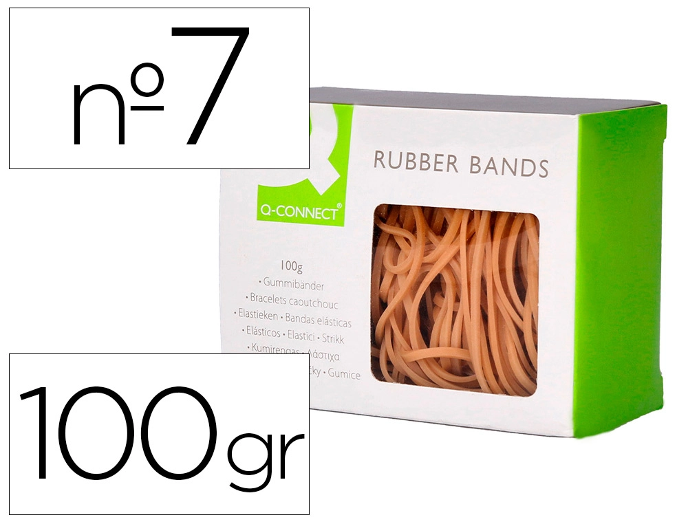 [54312] Gomillas elasticas q-connect 100 gr numero 7 70 x 2 mm