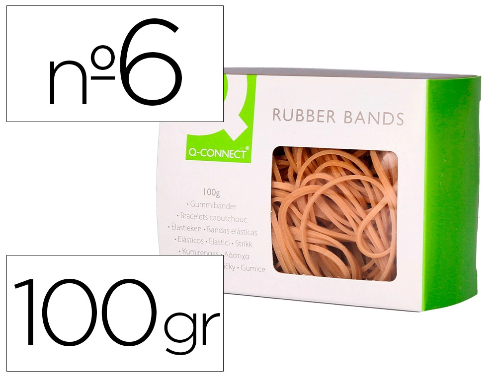 [54311] Gomillas elasticas q-connect 100 gr numero 6 60 x 2 mm