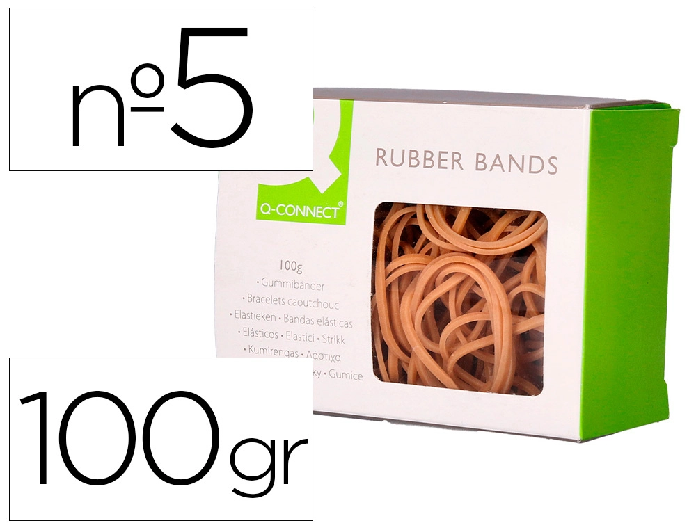 [54310] Gomillas elasticas q-connect 100 gr numero 5 50 x 2 mm