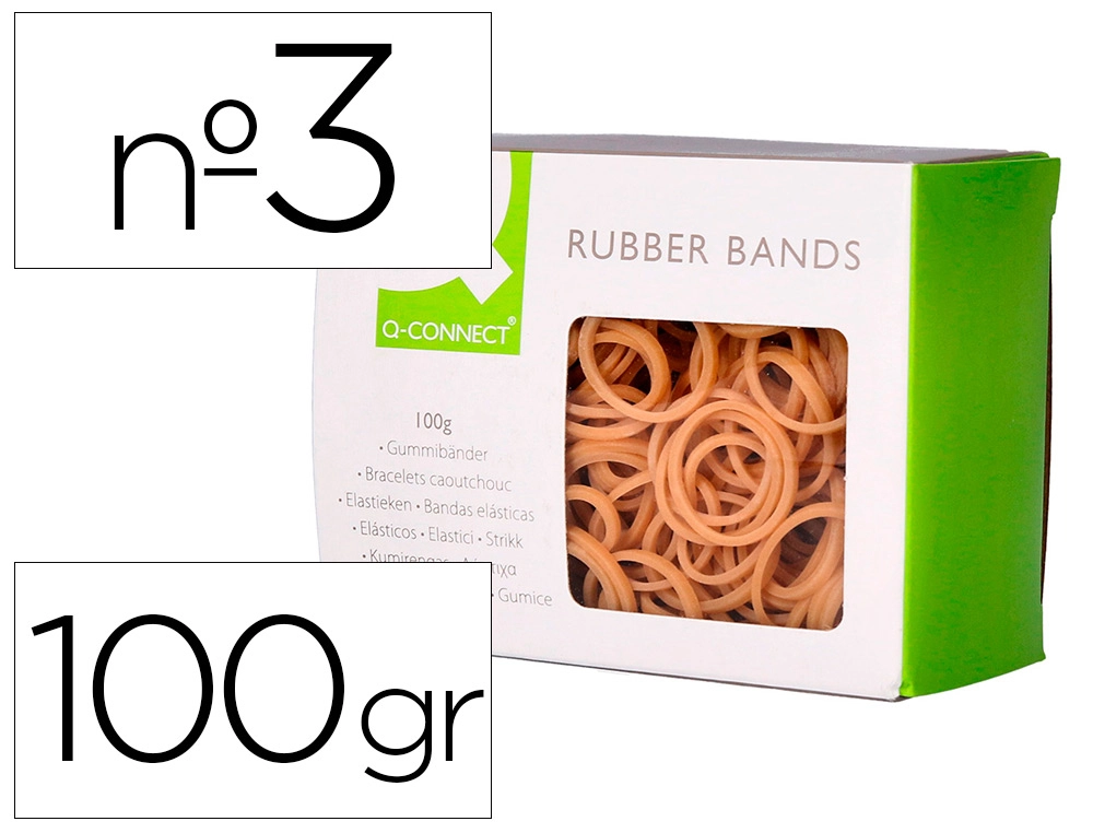 [54308] Gomillas elasticas q-connect 100 gr numero 3 30 x 2 mm