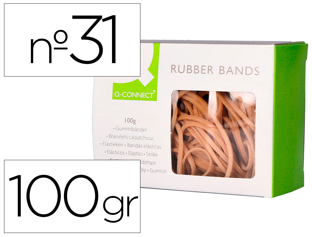 [154521] Gomillas elasticas q-connect 100 gr 60x3 mm numero 31