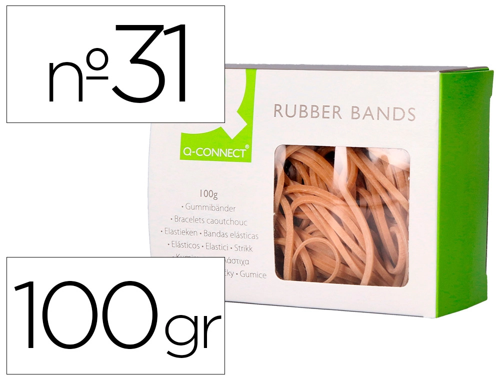 [154521] Gomillas elasticas q-connect 100 gr 60x3 mm numero 31