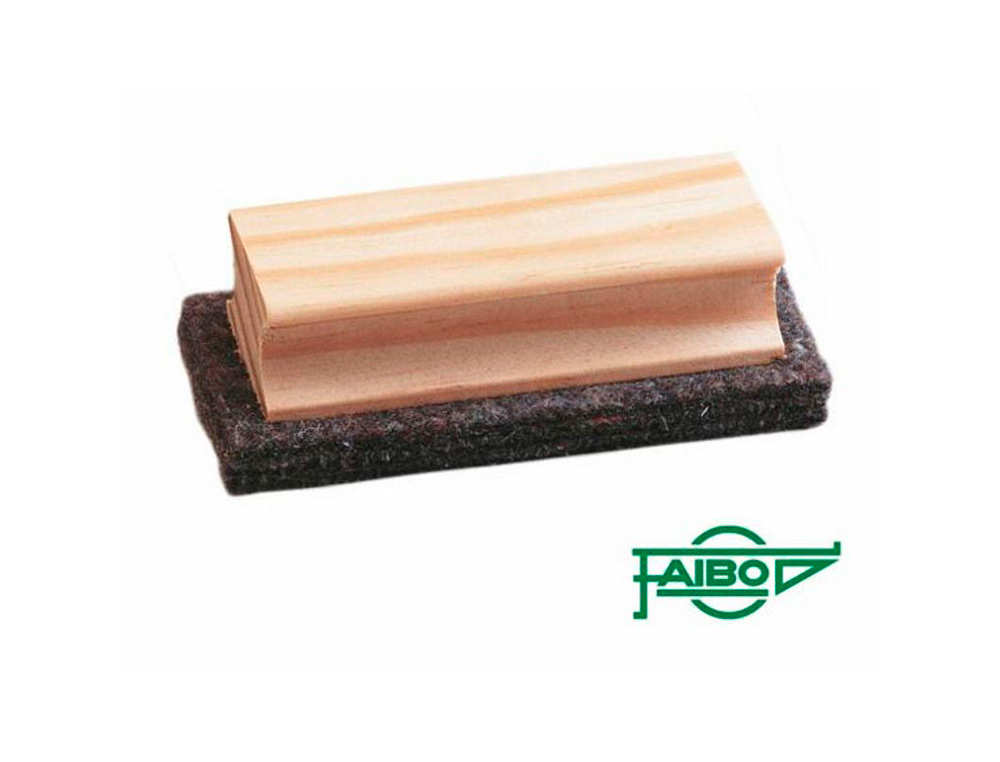 [83996] Borrador faibo fieltro pizarra verde empuñadura madera 4x11 cm