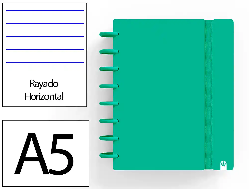 [175088] Cuaderno ingeniox foam a5 80h rayado horizontal verde