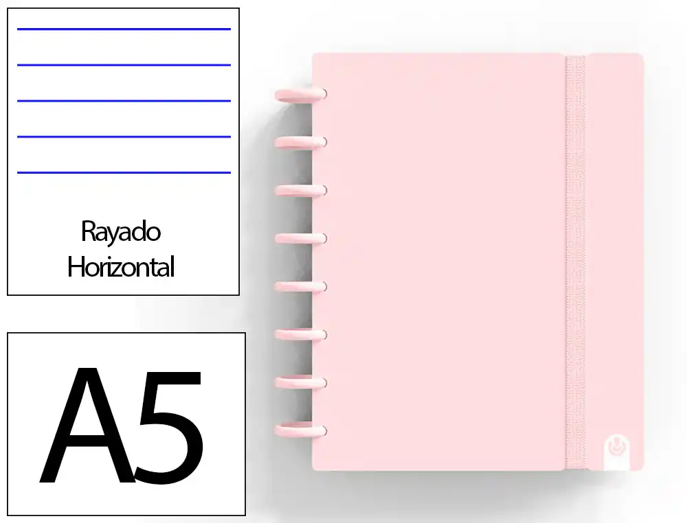 [175087] Cuaderno ingeniox foam a5 80h rayado horizontal rosa pastel