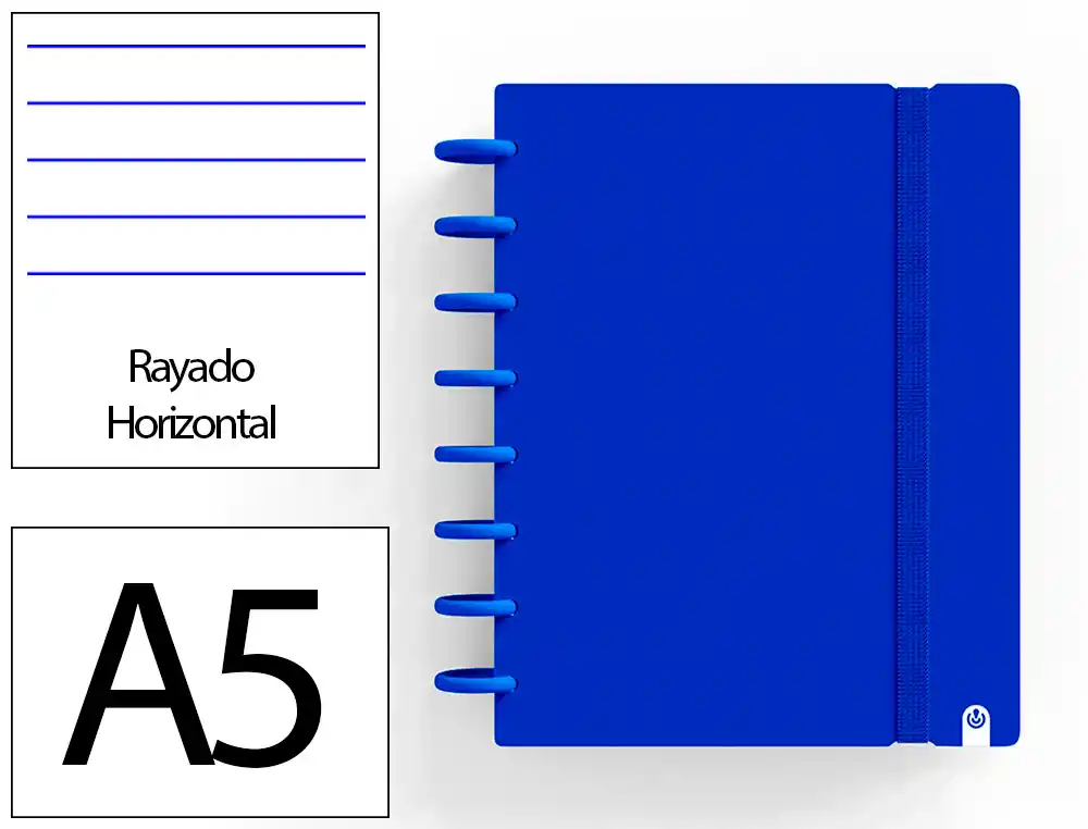 [175079] Cuaderno ingeniox foam a5 80h rayado horizontal azul oscuro
